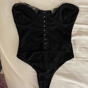 Black pretty little thing lace body suit